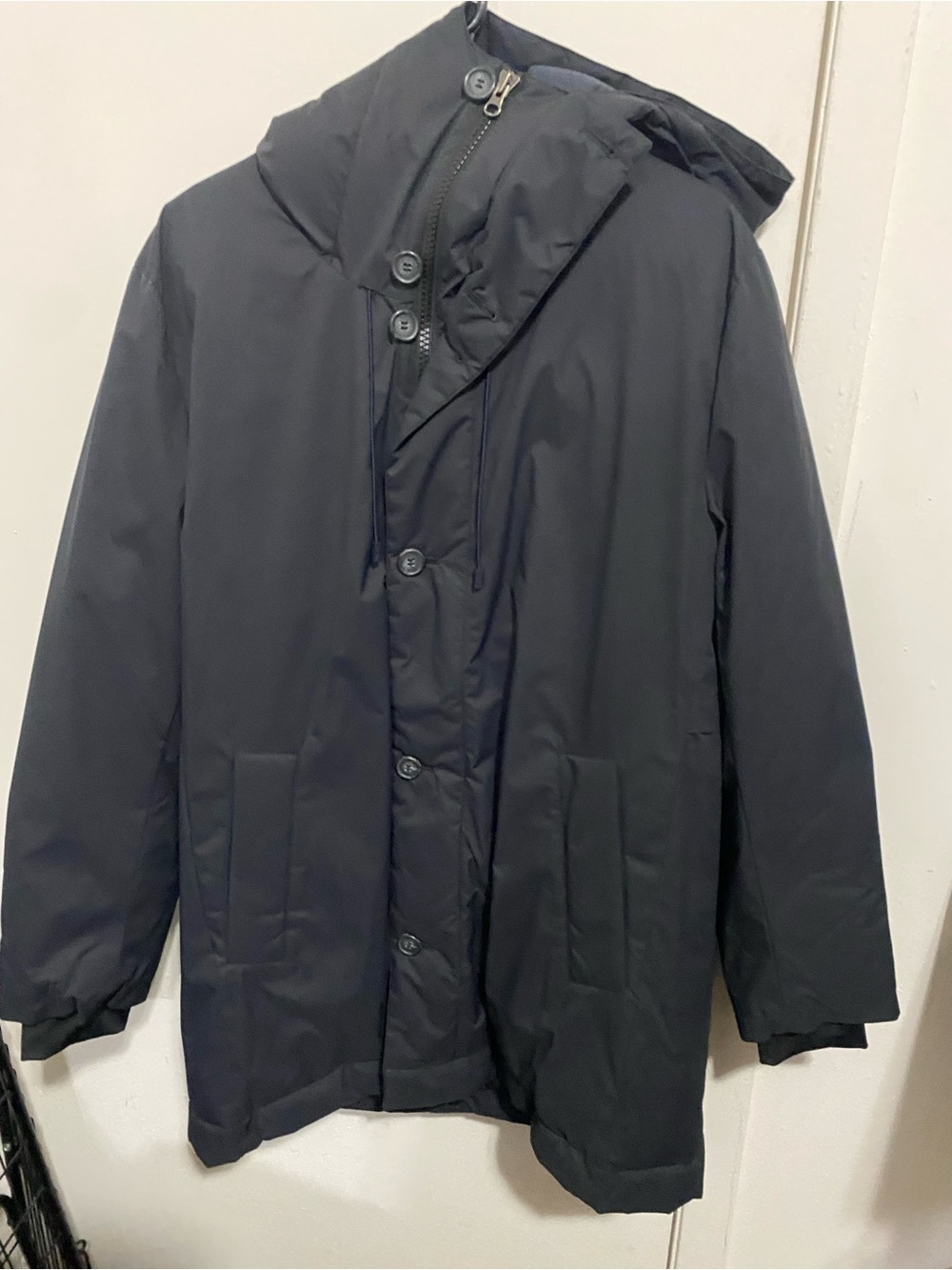 Brooks Brothers Polar Series Navy Hooded Puffer Coat
